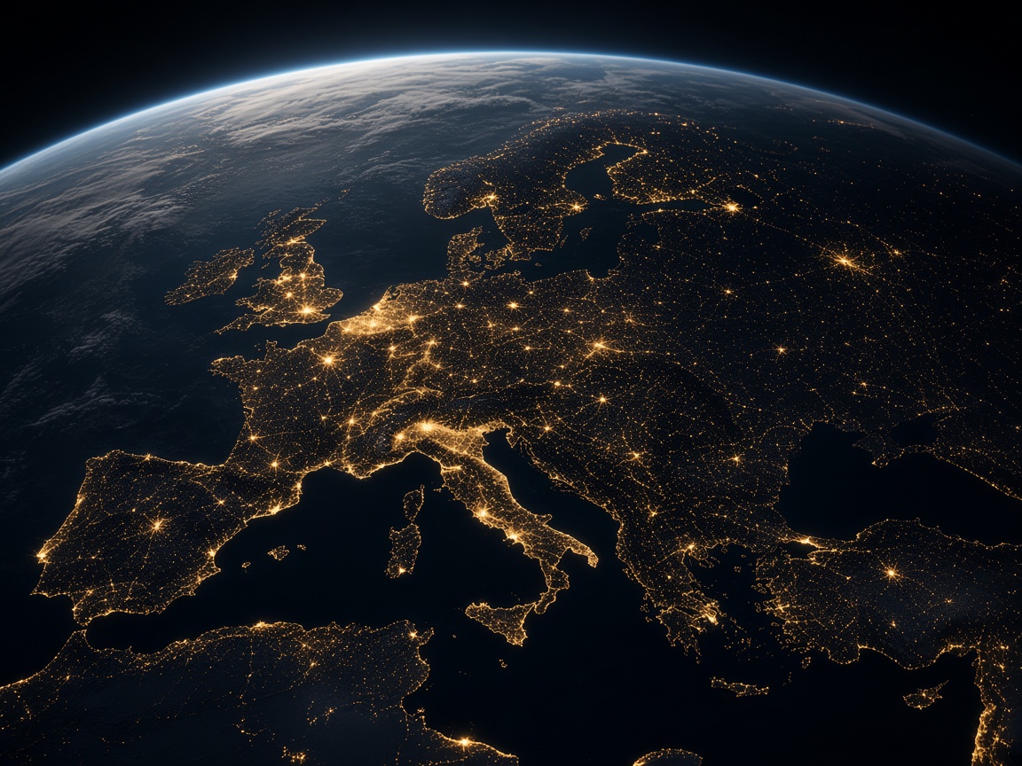 Earth illuminated at night
